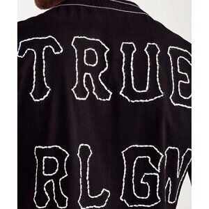 VINTAGE True Religion Shirt Wolf Embroidered Shirt Large Black